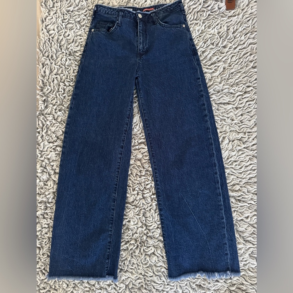 Anthropology Pilcro Frayed High Waist Wide Leg Jeans